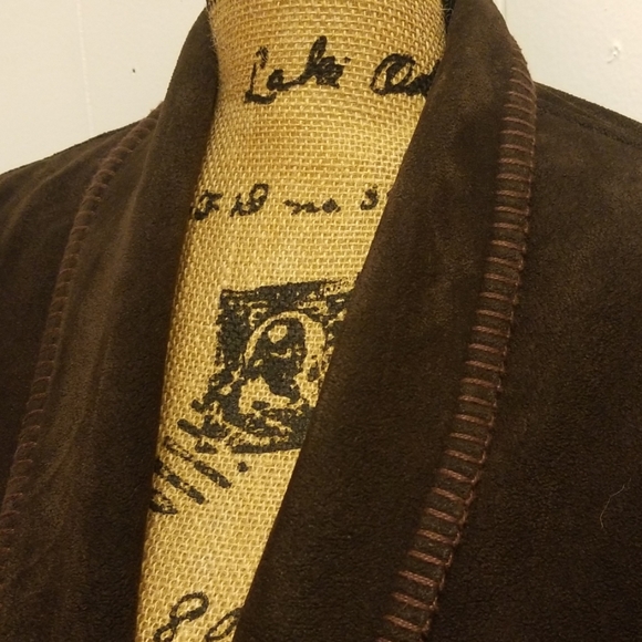 Gypsy Boho Western Vintage 90s Brown Suede Blazer - Picture 3 of 5